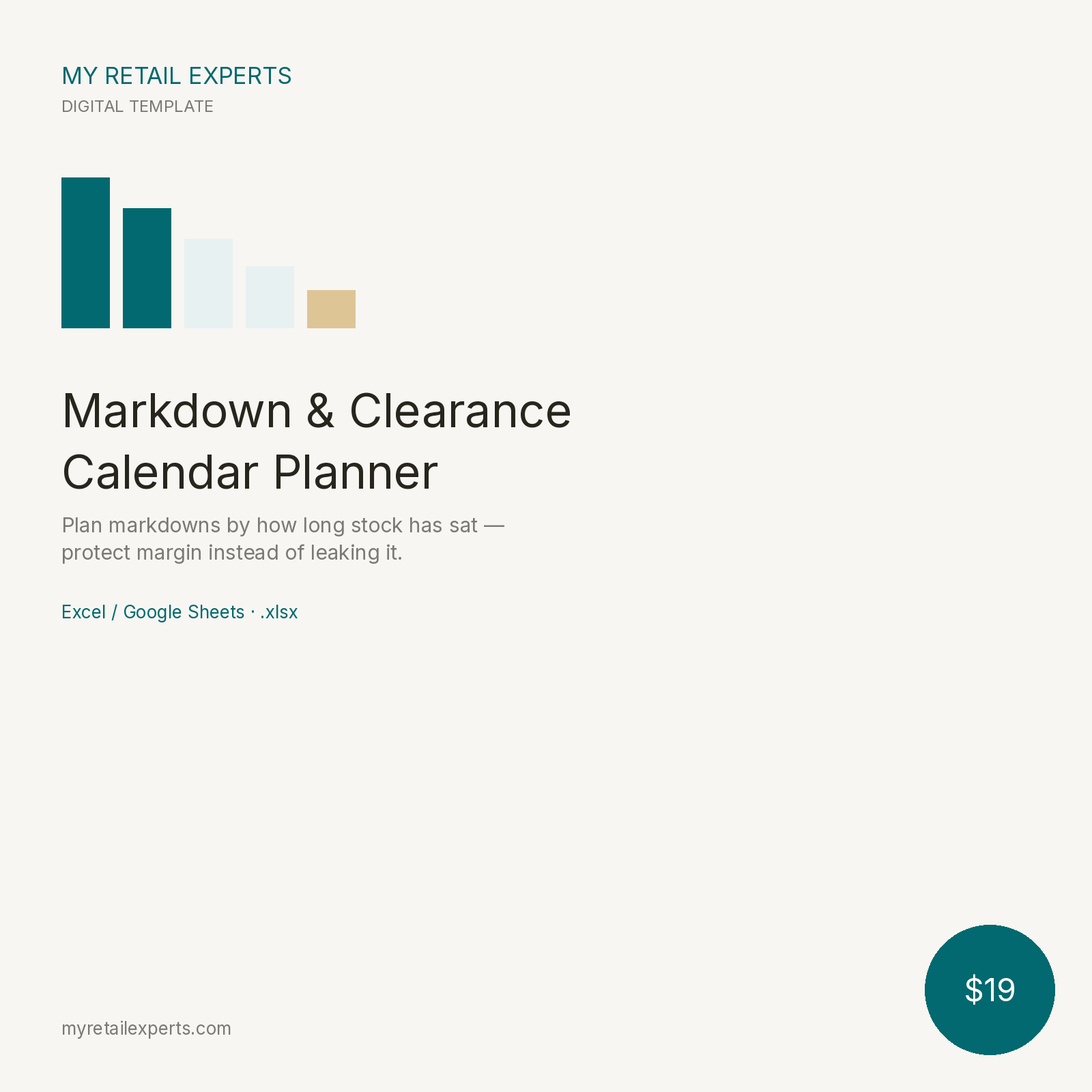 My Retail Experts Markdown & Clearance Calendar Planner cover