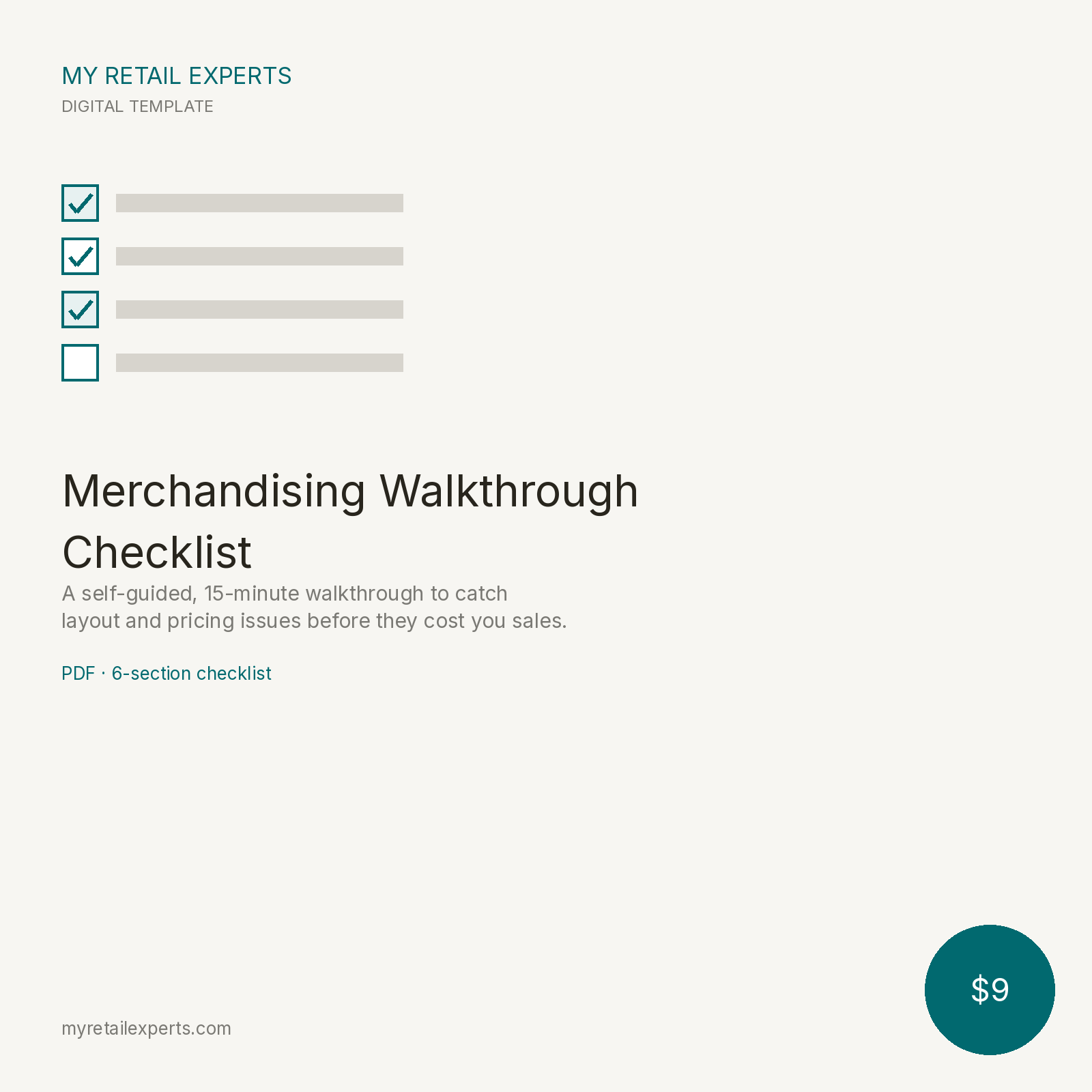 My Retail Experts Merchandising Walkthrough Checklist cover