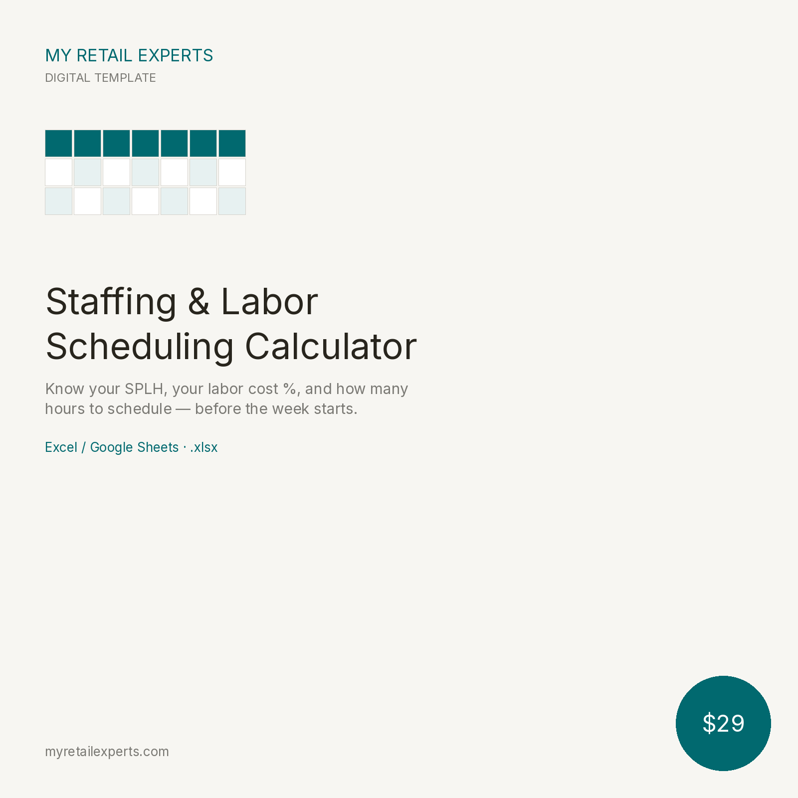 My Retail Experts Staffing & Labor Scheduling Calculator cover